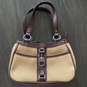 VINTAGE Anne Klein Canvas and Leather Bag